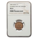 1857 Flying Eagle Cent MS-61 NGC (Clashed with 50C) 1857 Flying Eagle Cent MS-61 NGC (Clashed with 50C)